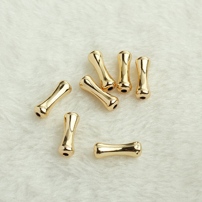 Brass Bone-Shaped Metal Beads Playful Polished Gold Tube 50pcs 5