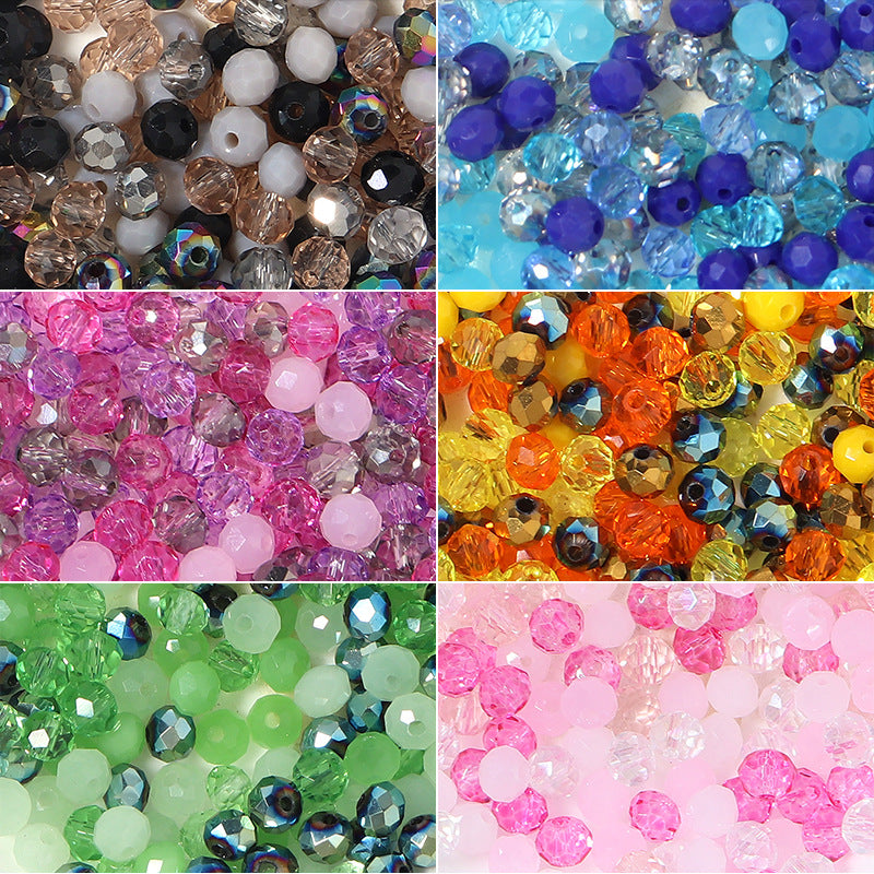 Seed Glass Beads 4mm Colored Transparent Faceted 200pcs 4