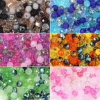 Seed Glass Beads 4mm Colored Transparent Faceted 200pcs 4