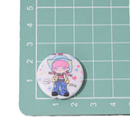 Cartoon Girl Pattern Acrylic Flat Beads 25mm Colorful Mixed 10pcs 5