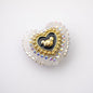 Heart Bear Rhinestone Acrylic Focal Beads 27.5x24.6mm 10pcs 12