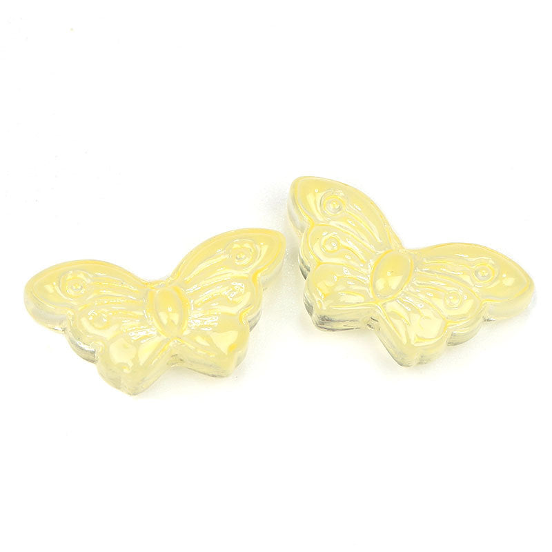 Electroplated Butterfly Glass Beads 8mm x 15mm Shimmering Colors 100pcs 4