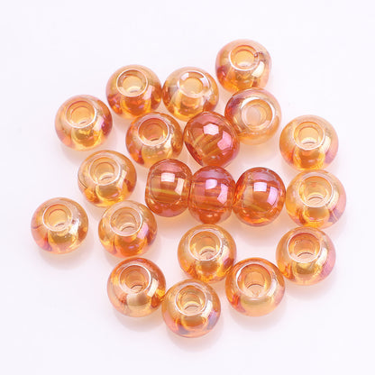Electroplated Glass Beads 8 10mm Large Hole Rainbow Finish 50pcs 9