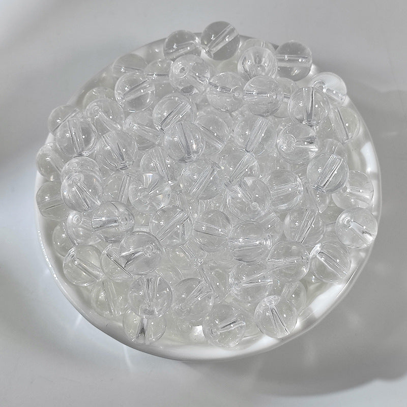 Ice Transparent Round Glass Beads 8mm Pastel Frosted Glow 100pcs 11
