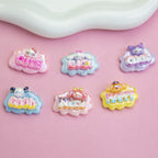Plating Sanrio Character Word Sign Resin Beads Glossy Cloud Shape 10pcs 4