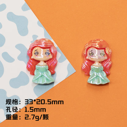 Elegant Resin Princess Series Resin Beads Glossy Pastel 10pcs 9