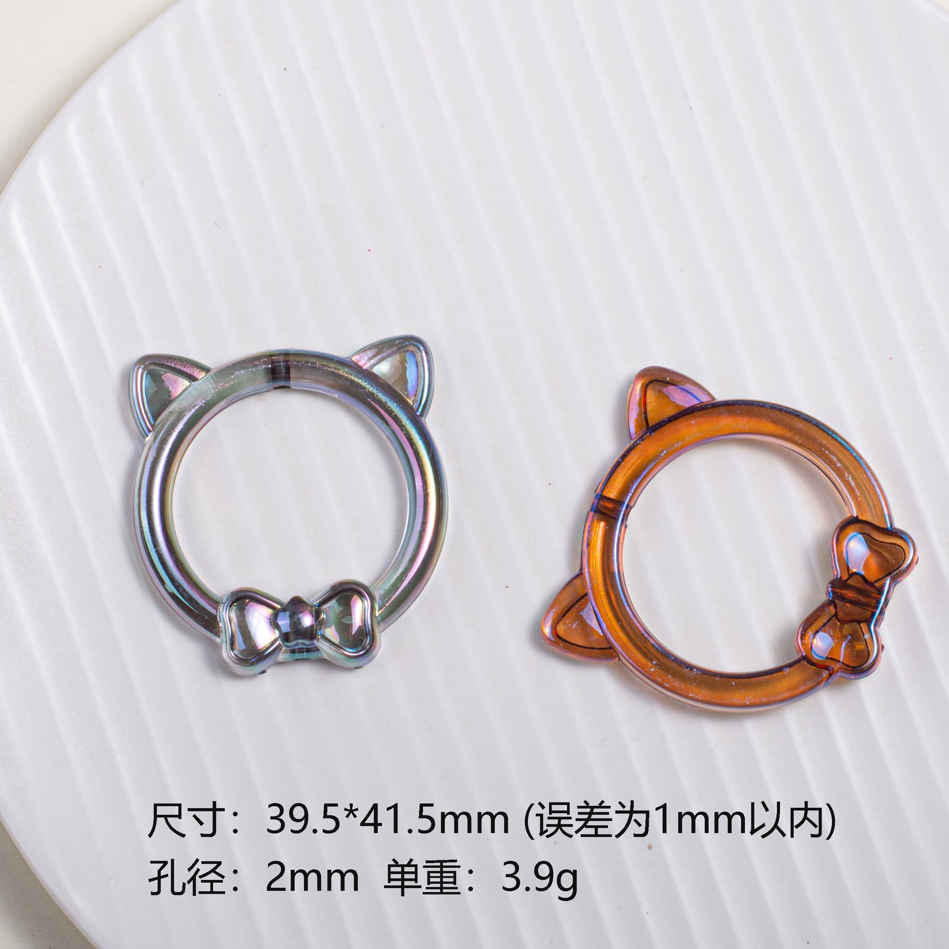 Clear Cat Head Acrylic Beads 23mm Transparent Frame 10pcs 4