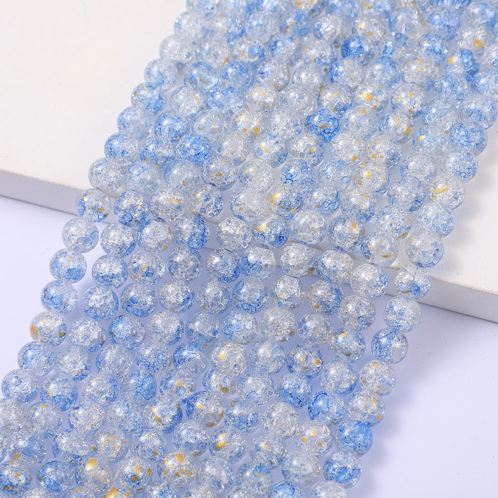 Crackle Round Glass Beads 10mm Mixed Color Dual Tone 5 Strands 3