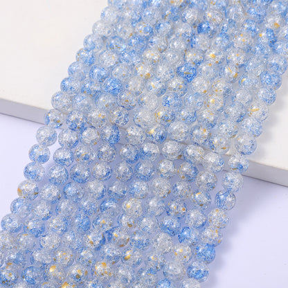 Crackle Round Glass Beads 10mm Mixed Color Dual Tone 5 Strands 3
