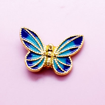 Tassel Butterfly Metal Beads 20mm Enamel Painted Zinc Alloy 20pcs 6