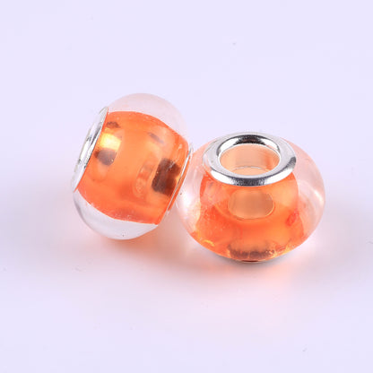 Acrylic Spacer Beads 14mm Glossy Transparent Dyed Core 100pcs 15