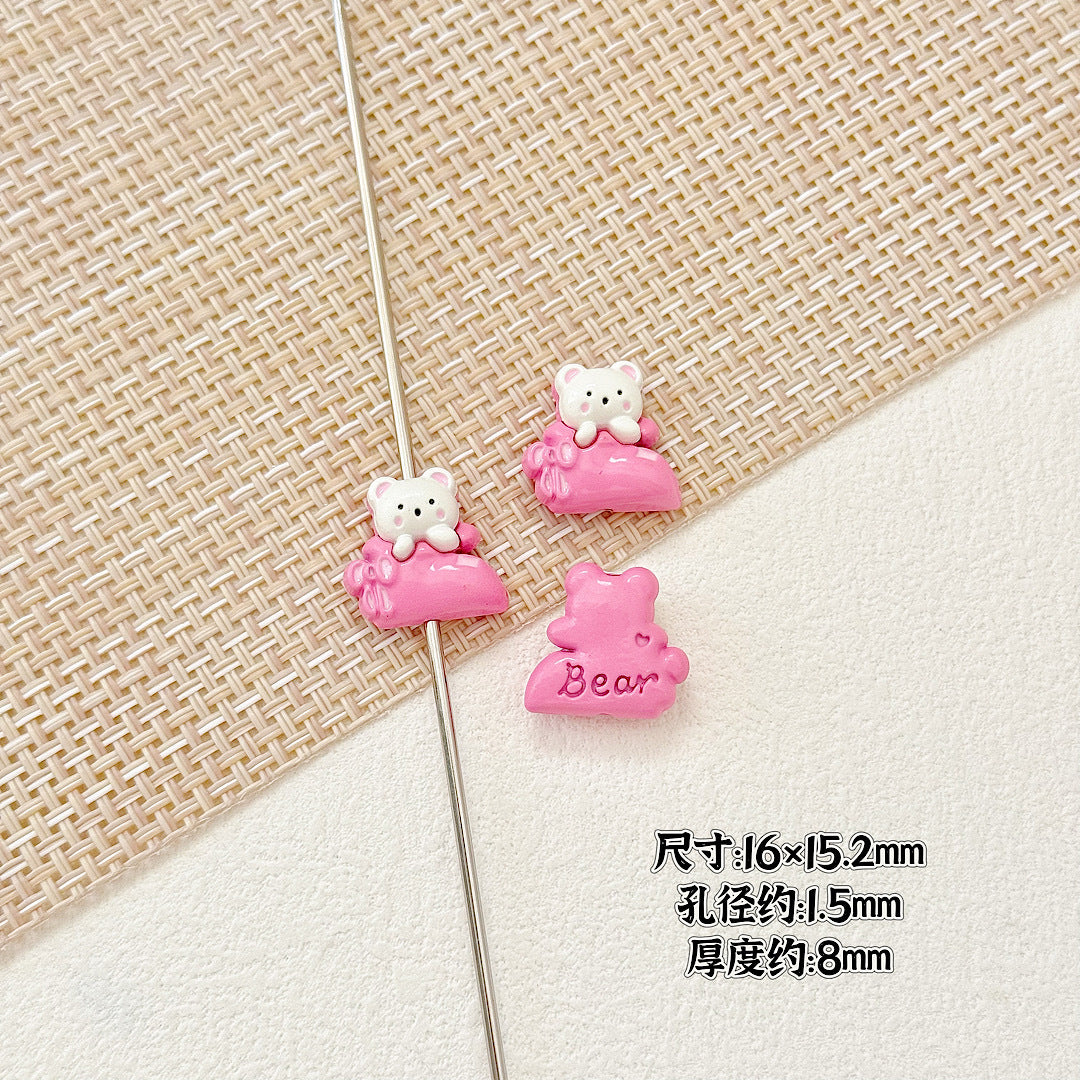 Pillow Metal Beads 14-16mm Glossy Painted Cat Face Alloy 10pcs 18
