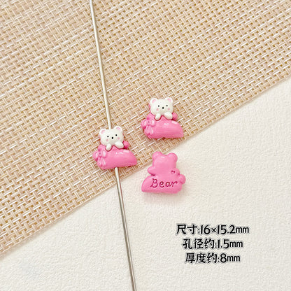 Pillow Metal Beads 14-16mm Glossy Painted Cat Face Alloy 10pcs 18