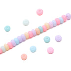 Frosted Abacus Glass Beads 3x6mm Pastel Matte Finish 70pcs 5