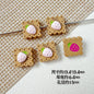 Strawberry and Mouse Metal Beads 13mm Pastel Painted Cookie Design 10pcs 13