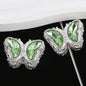 Butterfly Rhinestone Beads 28mm Colorful Silver Alloy 10pcs 11