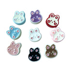 Hand-Painted Rabbit Acrylic Beads 22x24mm Glossy Pastel 100pcs 5