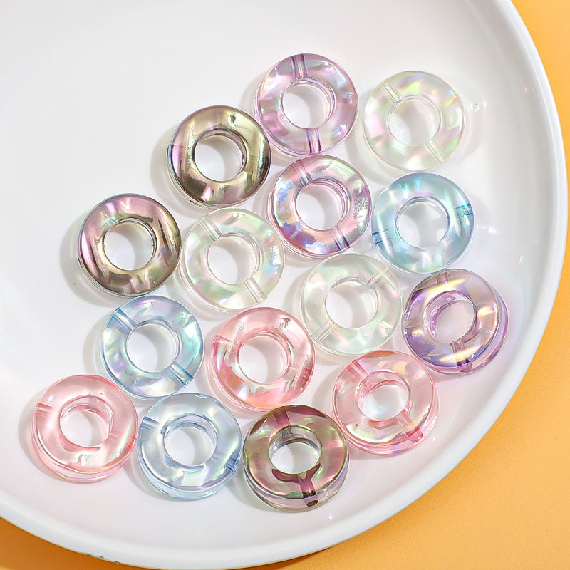 Acrylic Doughnut Spacer Beads 21mm Transparent Plating 50pcs 2