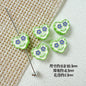 Heart and Flower Metal Beads 10mm Baking Painted Two-Color 20pcs 19
