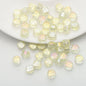 Flat Rose Glass Beads 6mm Iridescent Plating Floral Cube 50pcs 11