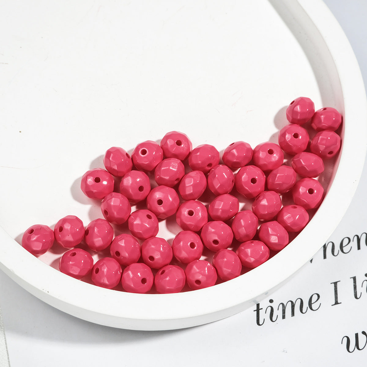 Acrylic Faceted Spacer Beads 8mm Baking Painted Solid Color 50pcs 11