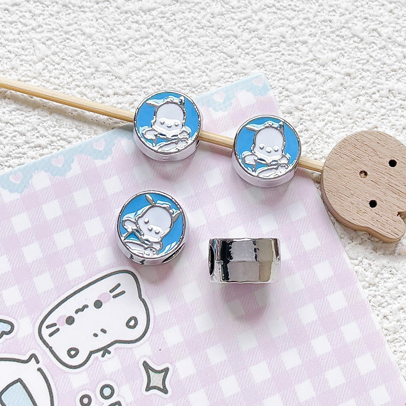 Flat Metal Beads 12mm Sanrio Series Enamel Alloy 10pcs 6