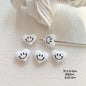 Baking Painted Black and White Metal Beads Quirky Shapes 10pcs 10