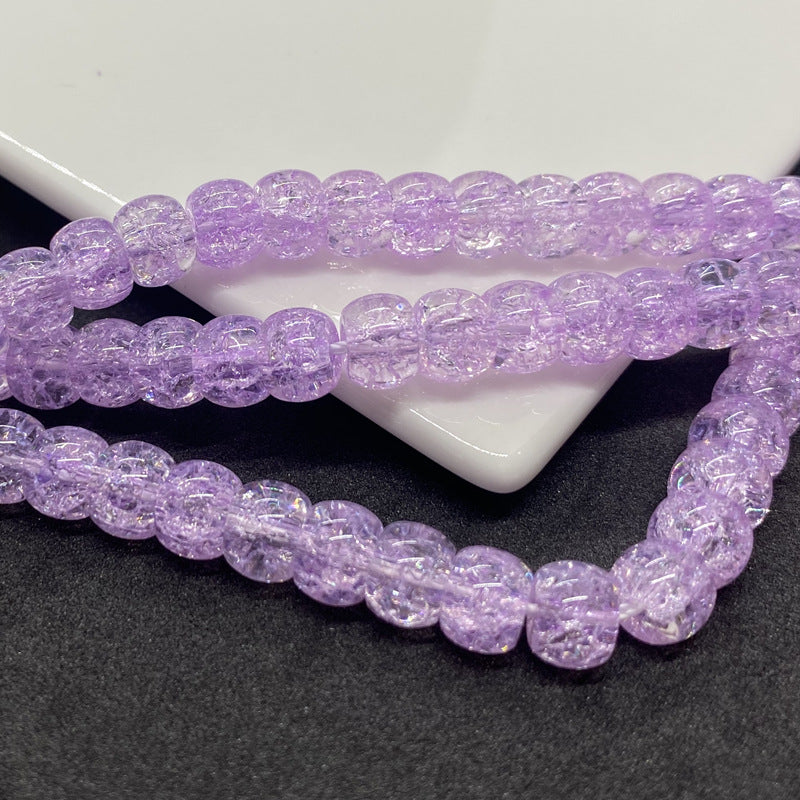 Crackle Flat Circular Glass Beads 6mm 8mm Pastel Mixed Colors 60pcs 3