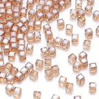 Transparent Square Glass Beads 8mm Iridescent Colors 50pcs 6