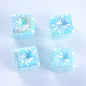 Macaron Color Balloon Square Acrylic Beads 14mm UV Plating 50pcs 9