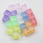 Glitter Square Acrylic Beads 12mm Transparent Pastel 20pcs 5