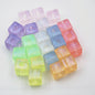 Glitter Square Acrylic Beads 12mm Transparent Pastel 20pcs 5