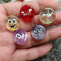 Clear Expression Acrylic Beads 18mm Printed Glossy 100pcs
