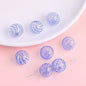 Hand Painted Hollow Polka Dotted Blown Glass Beads 14mm 4pcs 24