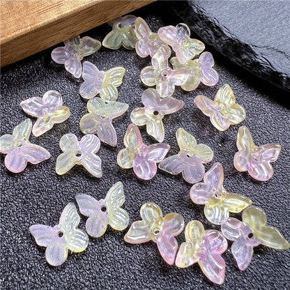 Czech Glass Beads Butterfly 11mm Gradient Purple Blue Green 50pcs 18
