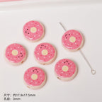 Dessert Acrylic Flat Beads 17mm Printed Cute Food Designs 10pcs 5