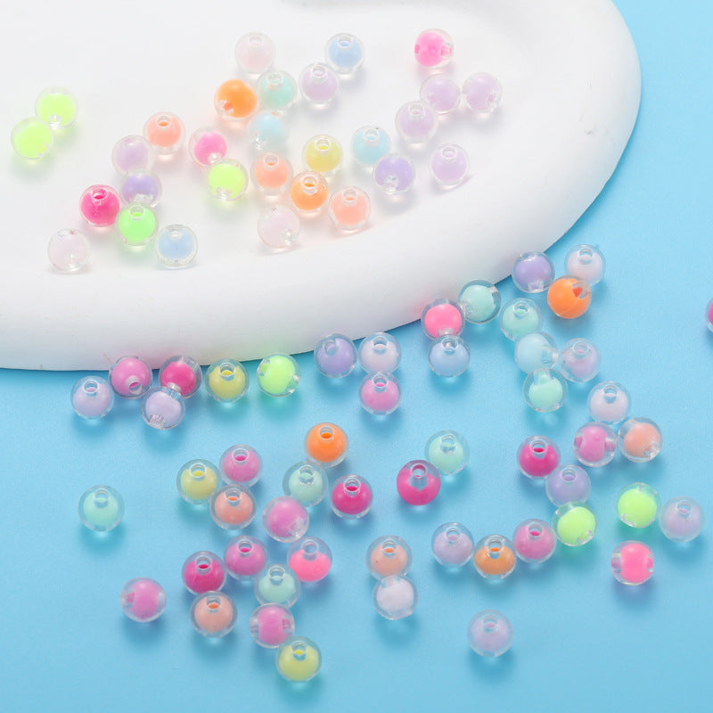 Transparent Flower Acrylic Beads Candy Color Mixed Shapes 100pcs 2