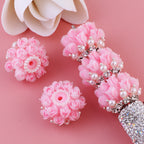 Flower Tiered Ball Resin Beads 22mm Vintage Pearl Accent 5pcs 6