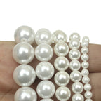Pearl Round Glass Beads 2-16mm Imitation White Lustrous