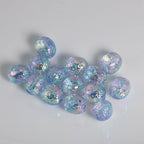 Transparent Oval Acrylic Beads 11x10mm UV Plating Wrinkled 50pcs 4