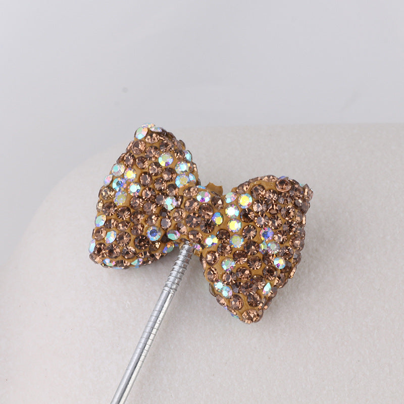 Rhinestone Bow Clay Beads 30mm Full Covered 5pcs 4