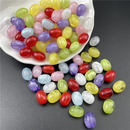 Transparent Halo Oval Acrylic Beads 8.5x11.5mm Glossy Pastel 100pcs 12