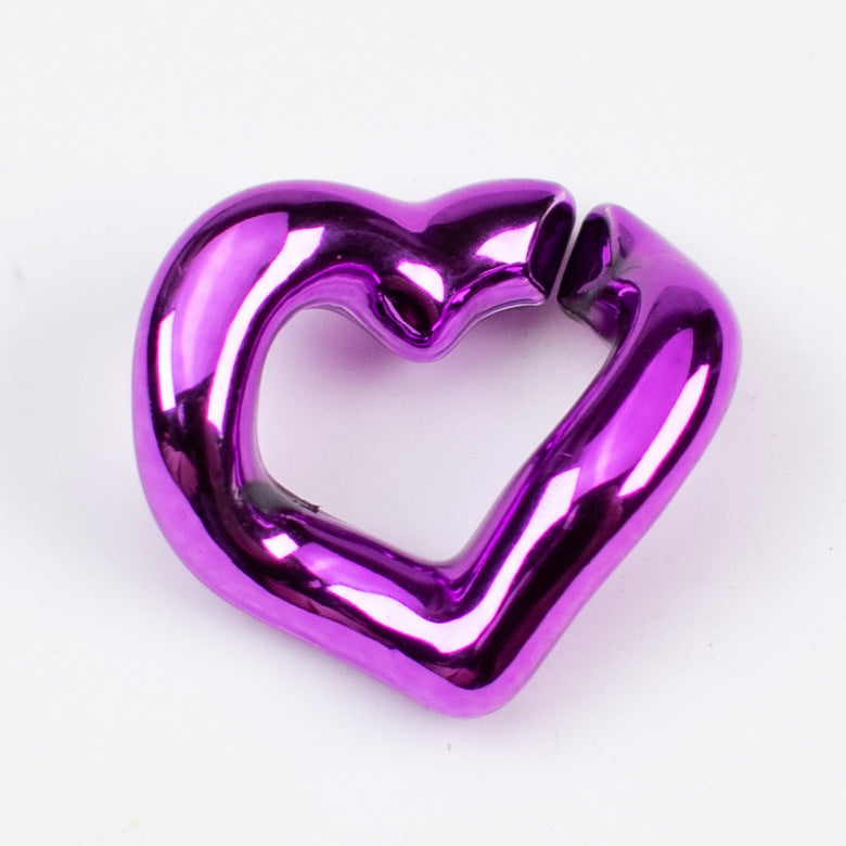 Metallic Heart ABS Plastic Open Chain Links Keychain Hardware 100pcs 11