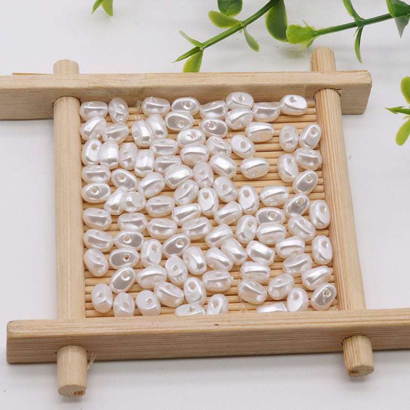 Imitation Baroque Pearl Irregular Stone Shaped ABS Plastic Acrylic Beads 6x4mm 500pcs