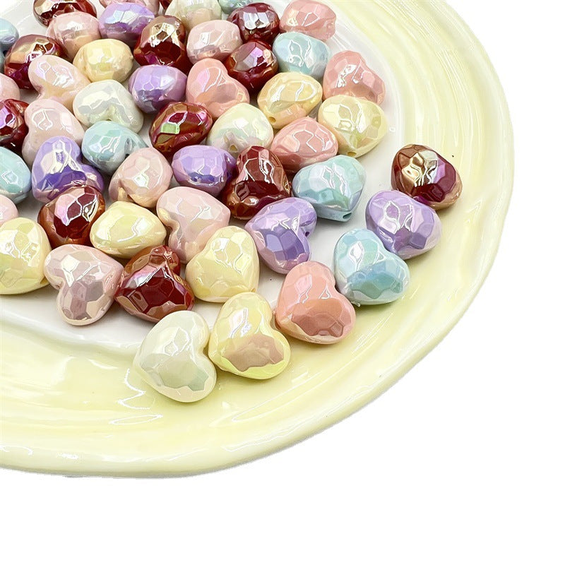 Light In The Dark Faceted Heart Acrylic Beads 20mm Pastel 10pcs 5