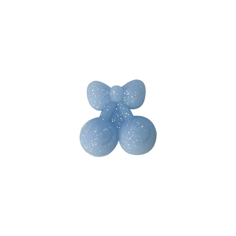 Silicone 3D Focal Beads Cherry Holding Bow 20pcs 13