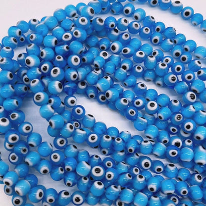 Millefiori Evil Eye Round Lampwork Glass Beads 6mm 124pcs 19