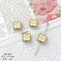 Heart Cube Metal Beads 9mm Enamel Painted Alloy 10pcs 8