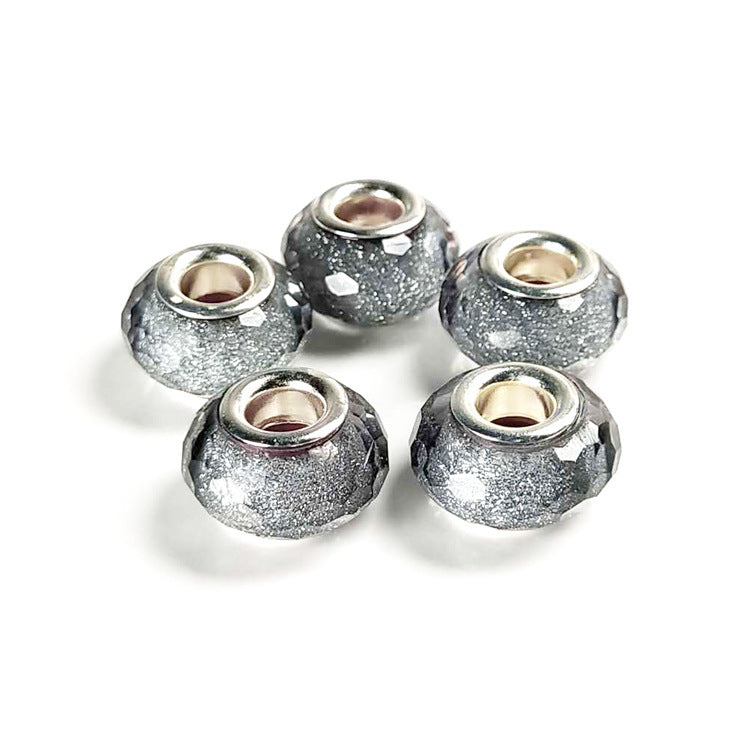 Faceted Glitter Resin Spacer Beads 14mm Mixed Colors 50pcs 5