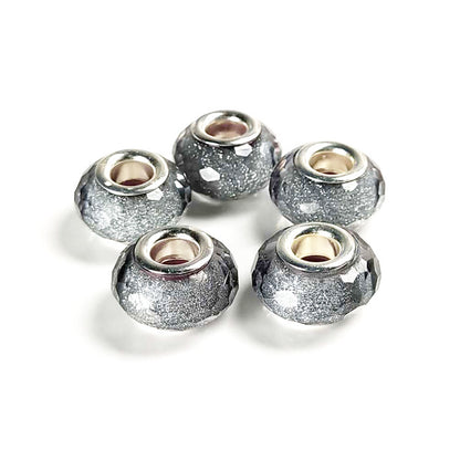 Faceted Glitter Resin Spacer Beads 14mm Mixed Colors 50pcs 5